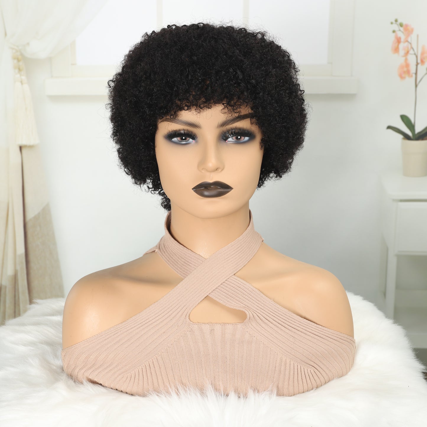 Glueless Wigs Human Hair Short Afro Kinky Curly Wigs For Women Human Hair