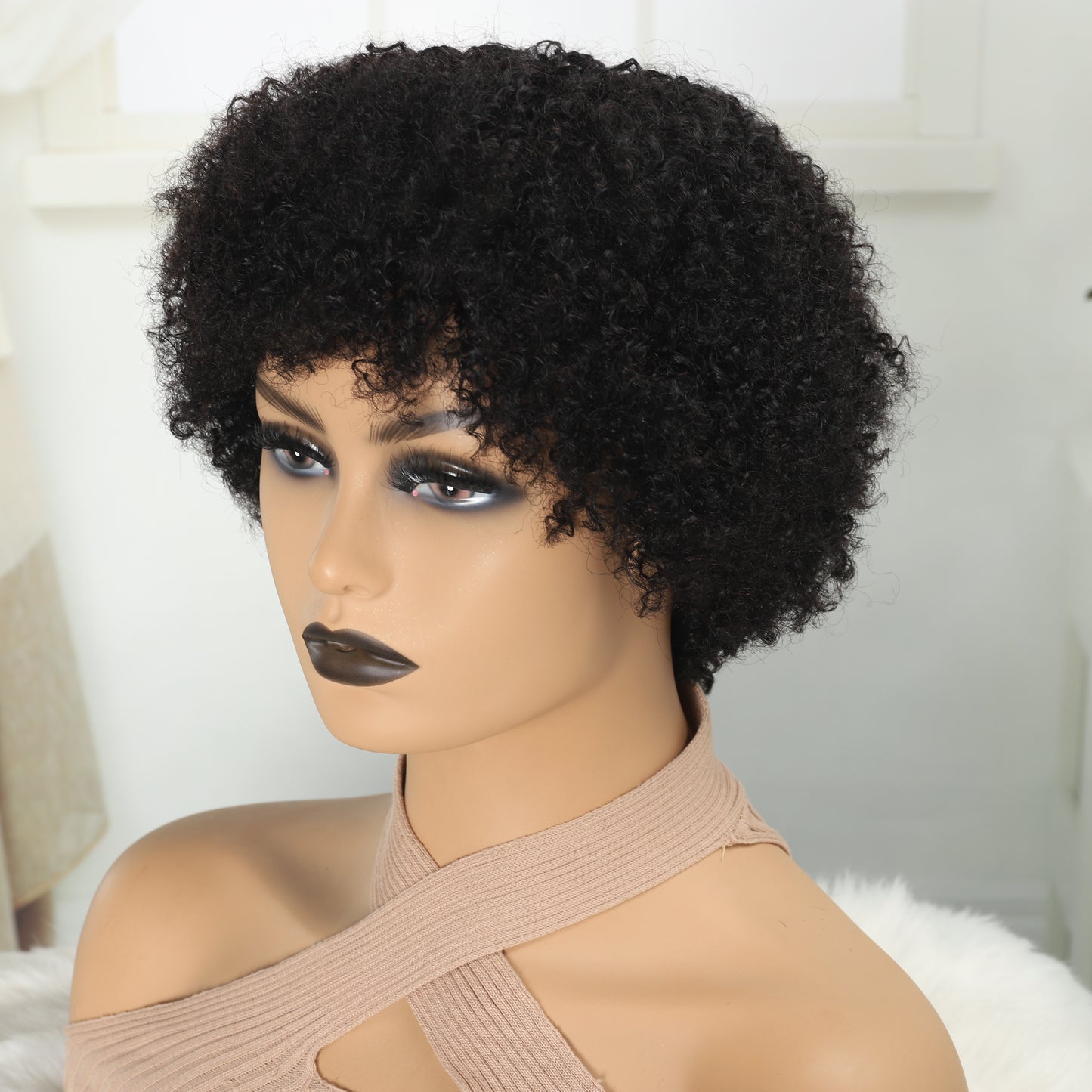 Glueless Wigs Human Hair Short Afro Kinky Curly Wigs For Women Human Hair