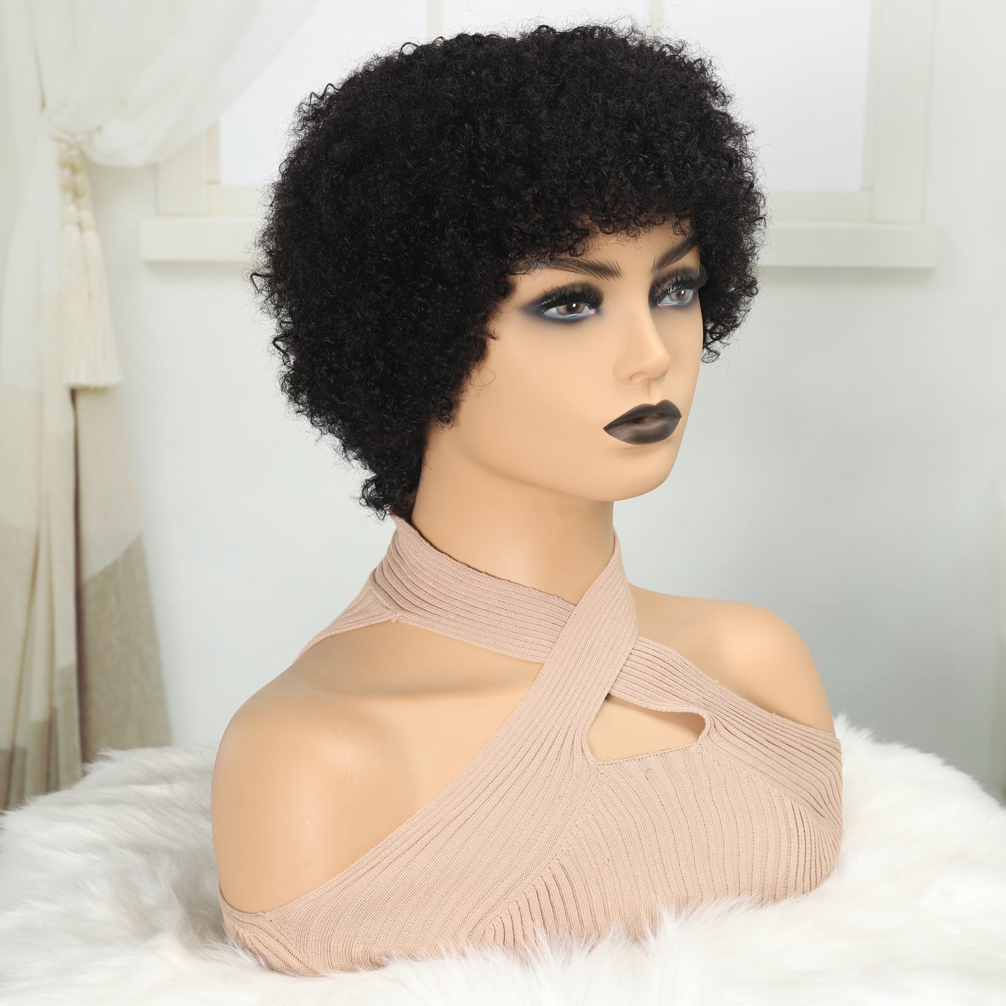 Glueless Wigs Human Hair Short Afro Kinky Curly Wigs For Women Human Hair