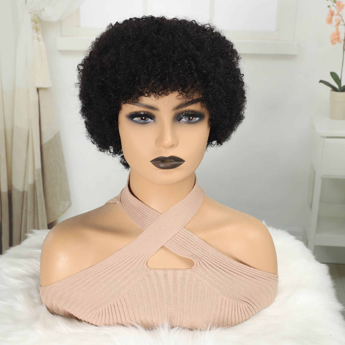 Glueless Wigs Human Hair Short Afro Kinky Curly Wigs For Women Human Hair
