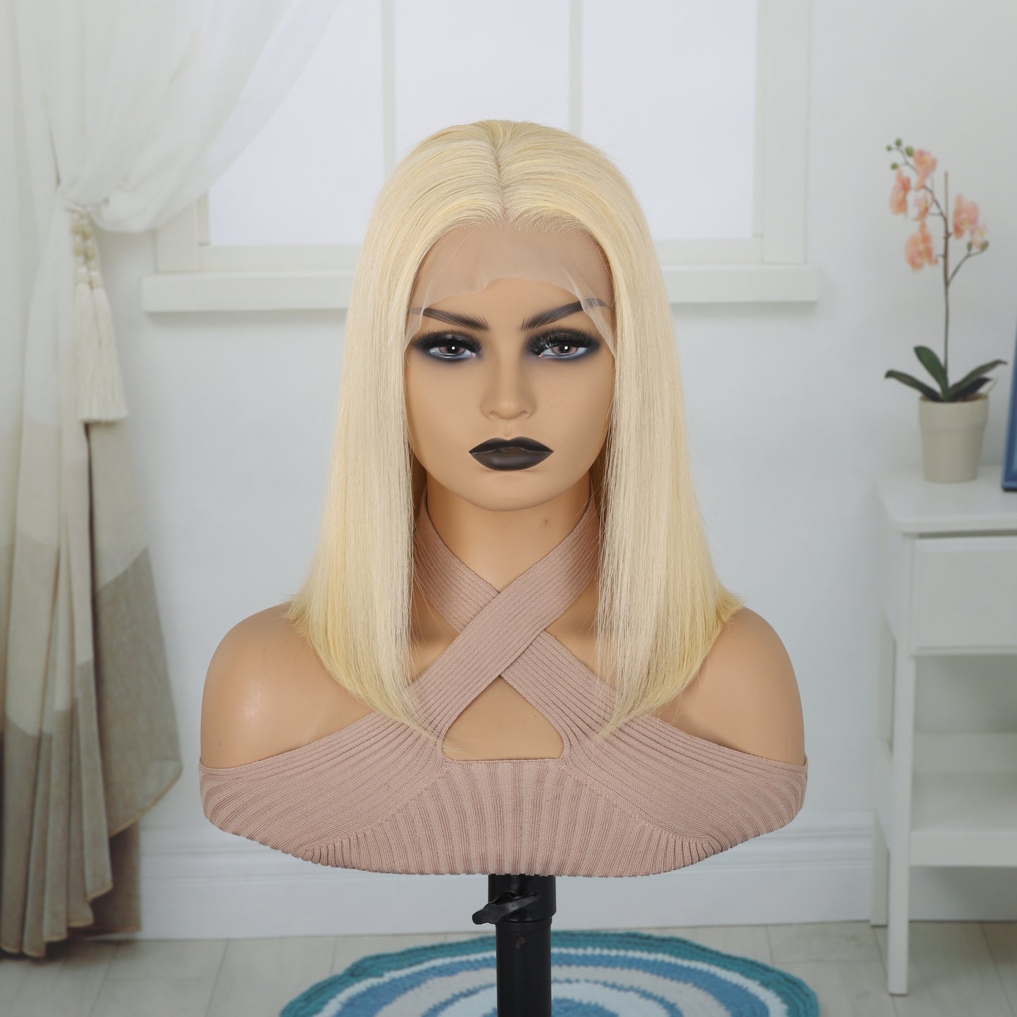Straight 613 Blonde Human Hair Lace Wig for Women