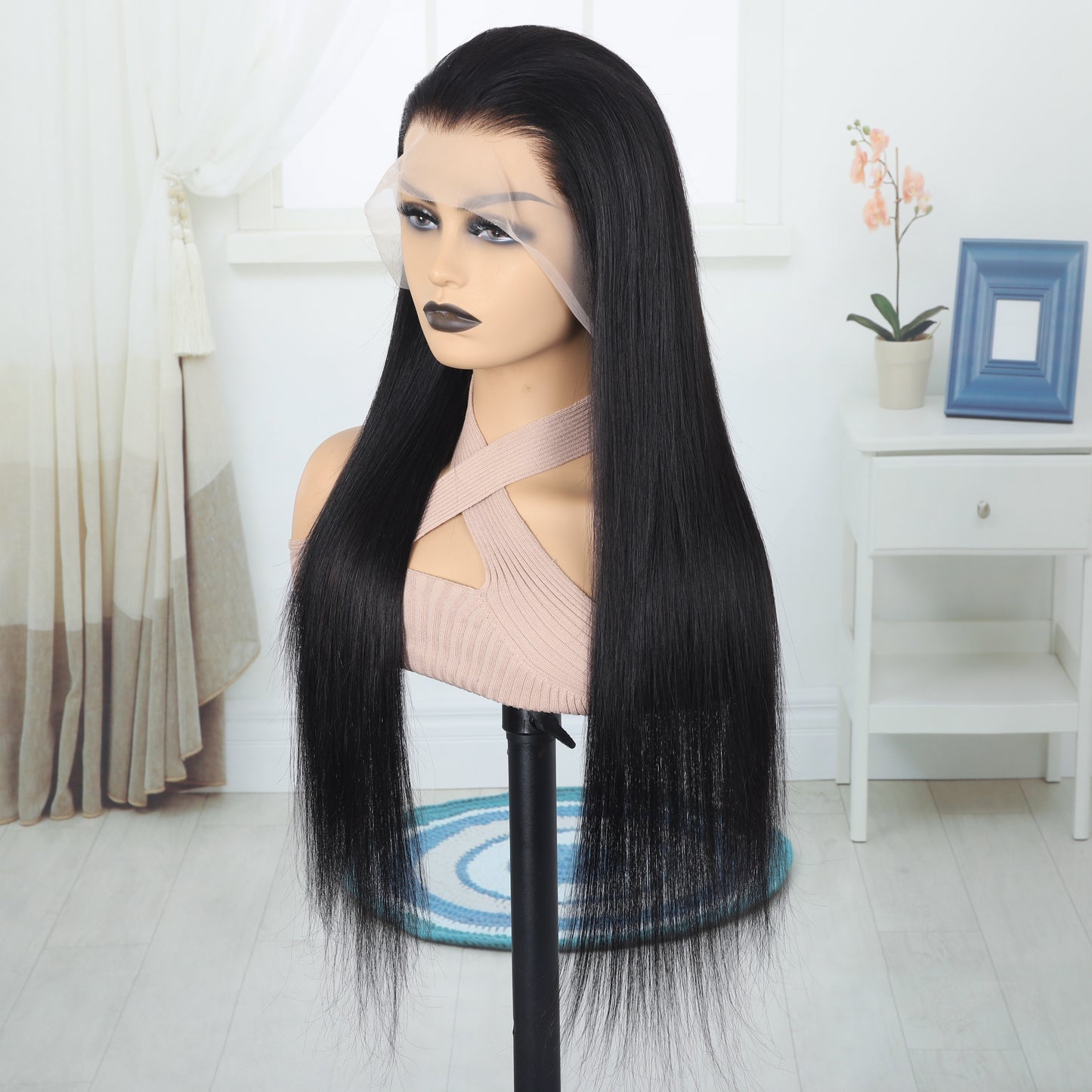 Straight 13x4 Human Hair Lace Wig Natural Color for Women