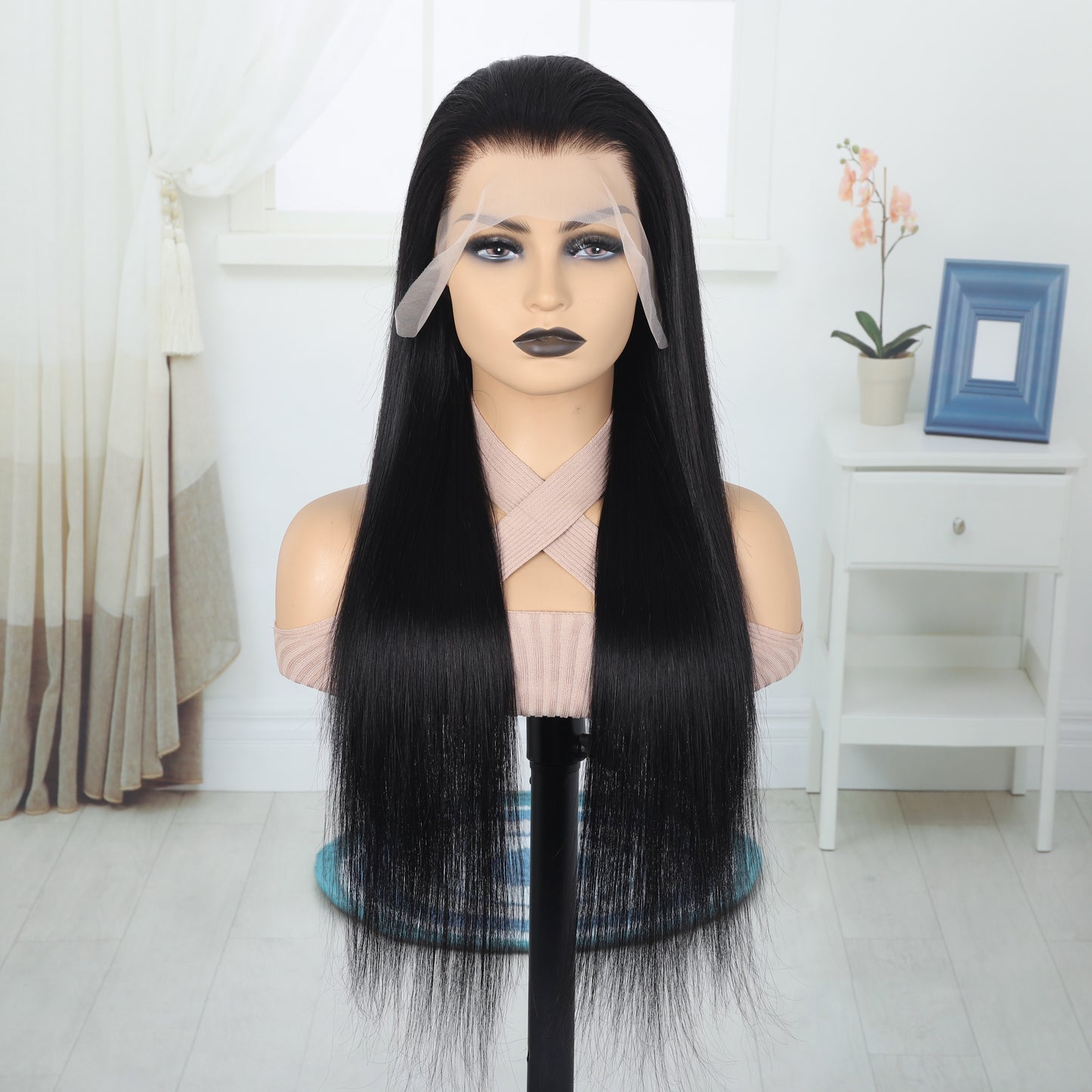 Straight 13x4 Human Hair Lace Wig Natural Color for Women