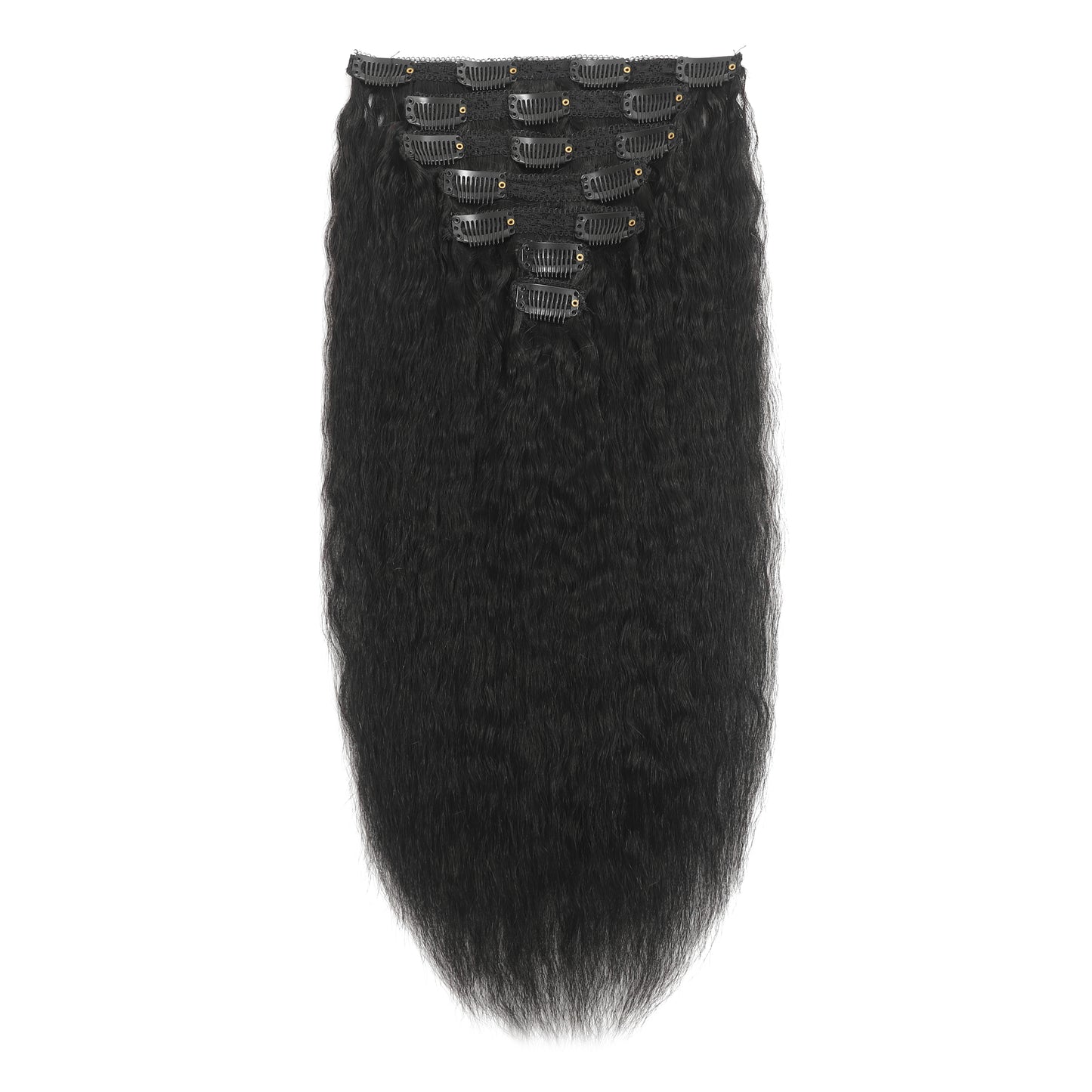 Kinky Straight Clip in Hair Extensions Real Human Hair For Women