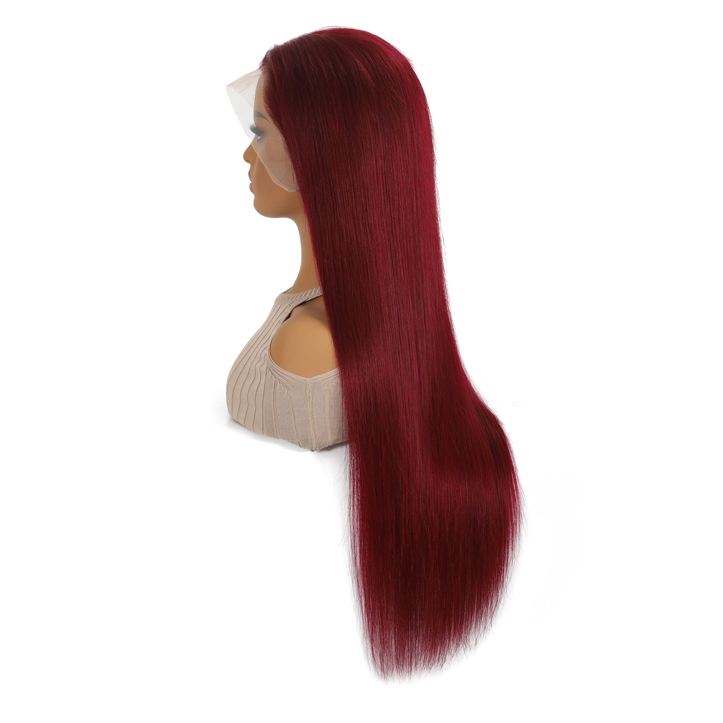 Straight Burgundy 13x4 Human Hair Lace Wig for Women