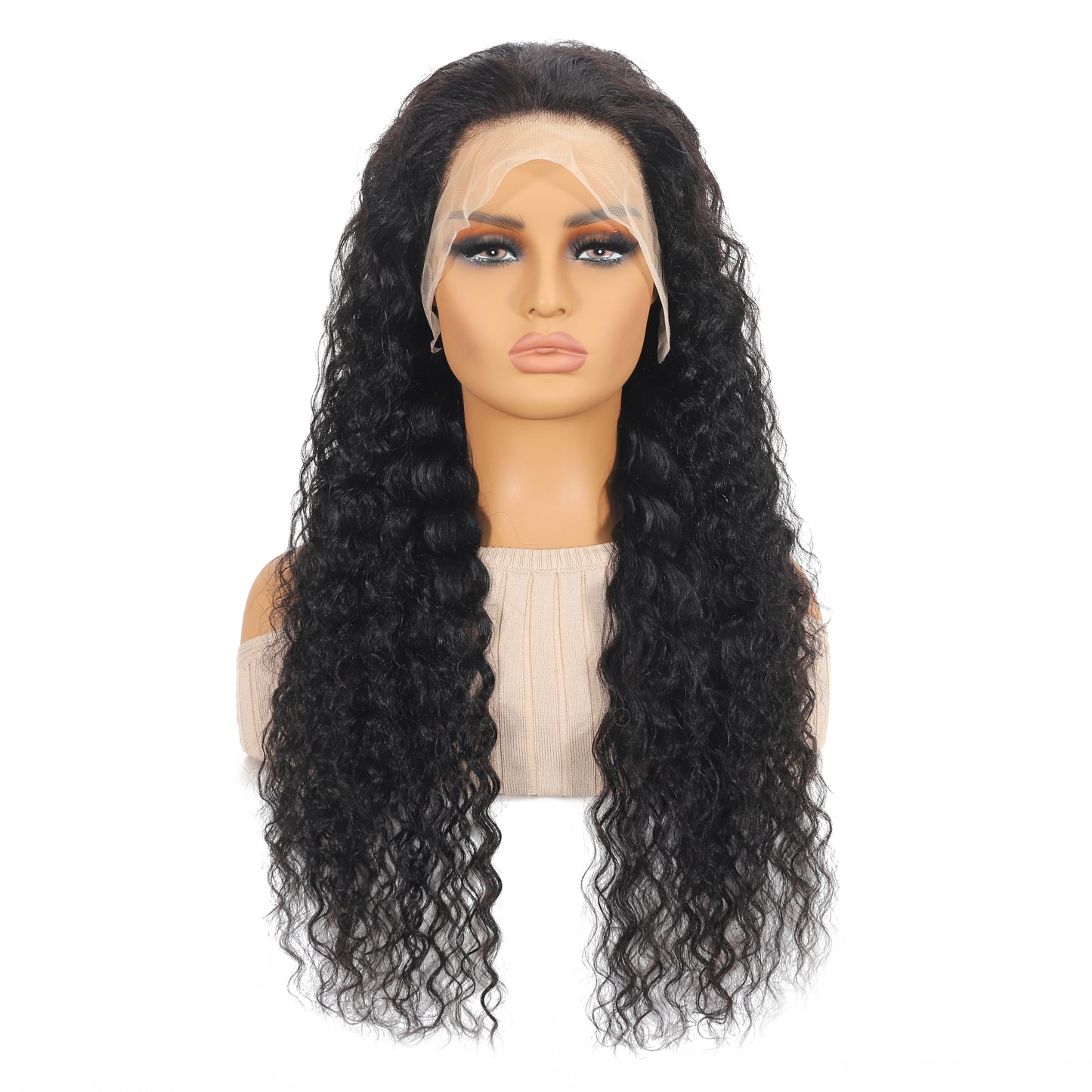 Water Wave Natural Color 13x4 Human Hair Lace Wig for Women