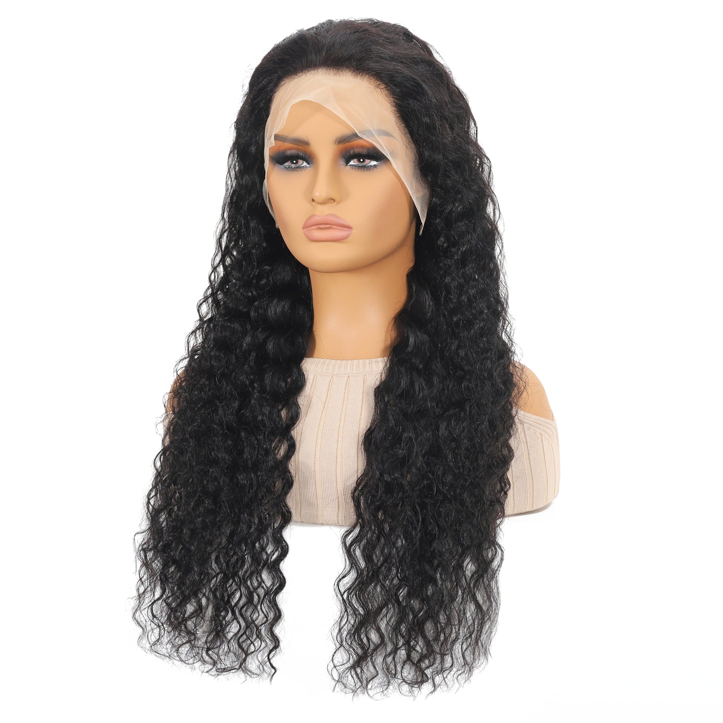 Water Wave Natural Color 13x4 Human Hair Lace Wig for Women