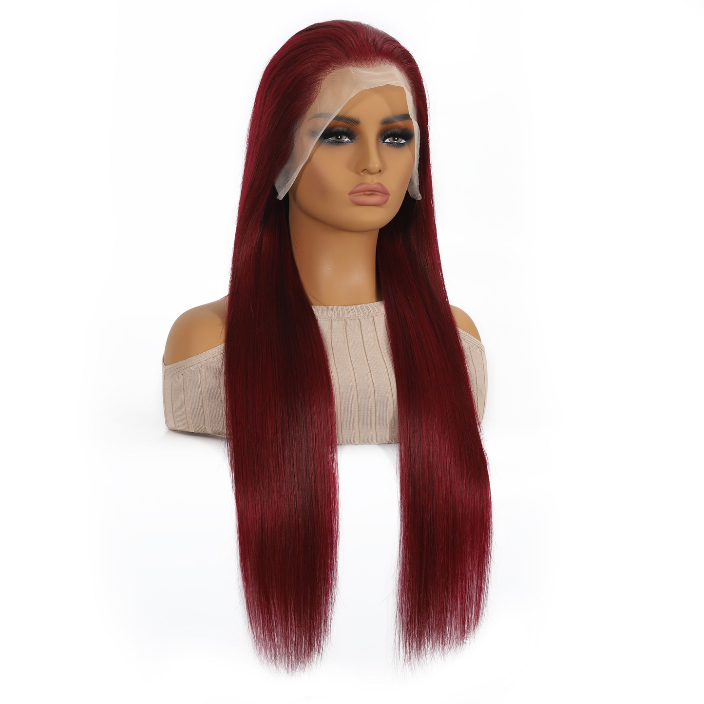 Straight Burgundy 13x4 Human Hair Lace Wig for Women
