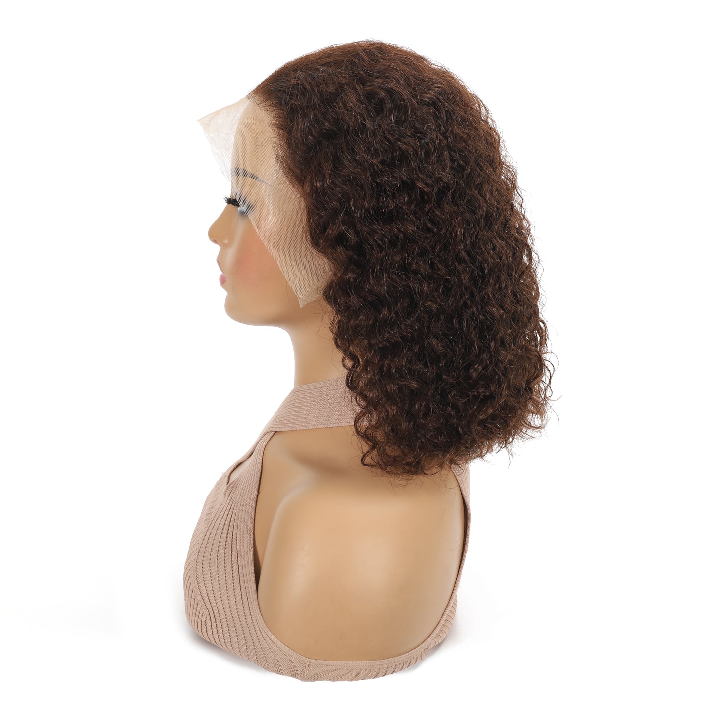 Water Wave Brown Human Hair Lace Wig for Women