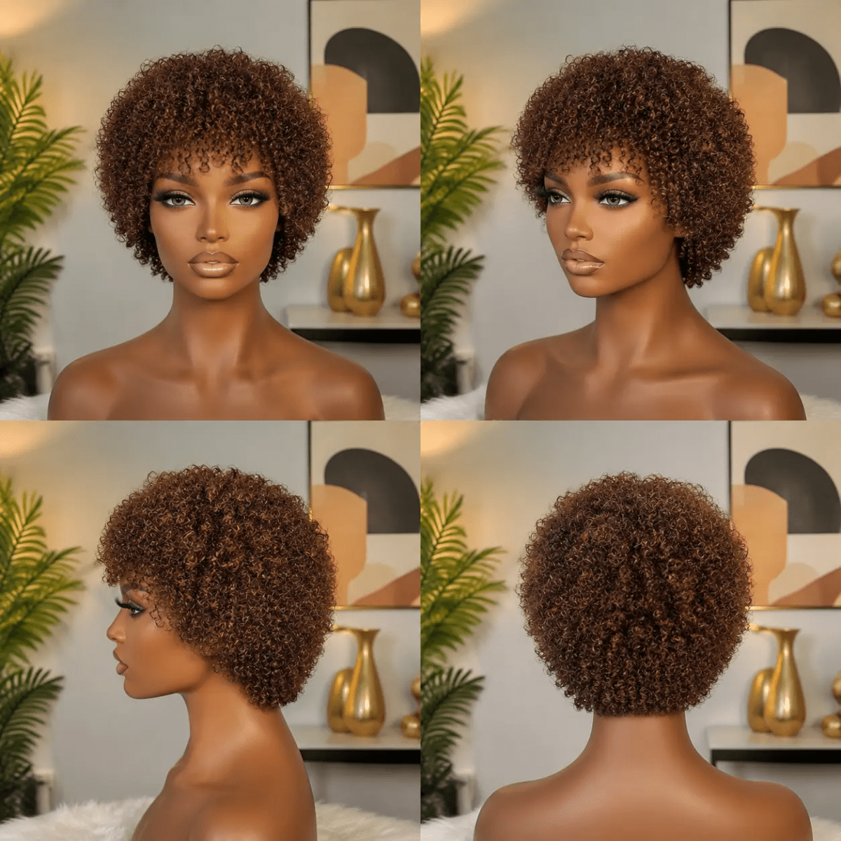 Glueless Wigs Human Hair Short Afro Kinky Curly Wigs For Women Human Hair - Short Wig