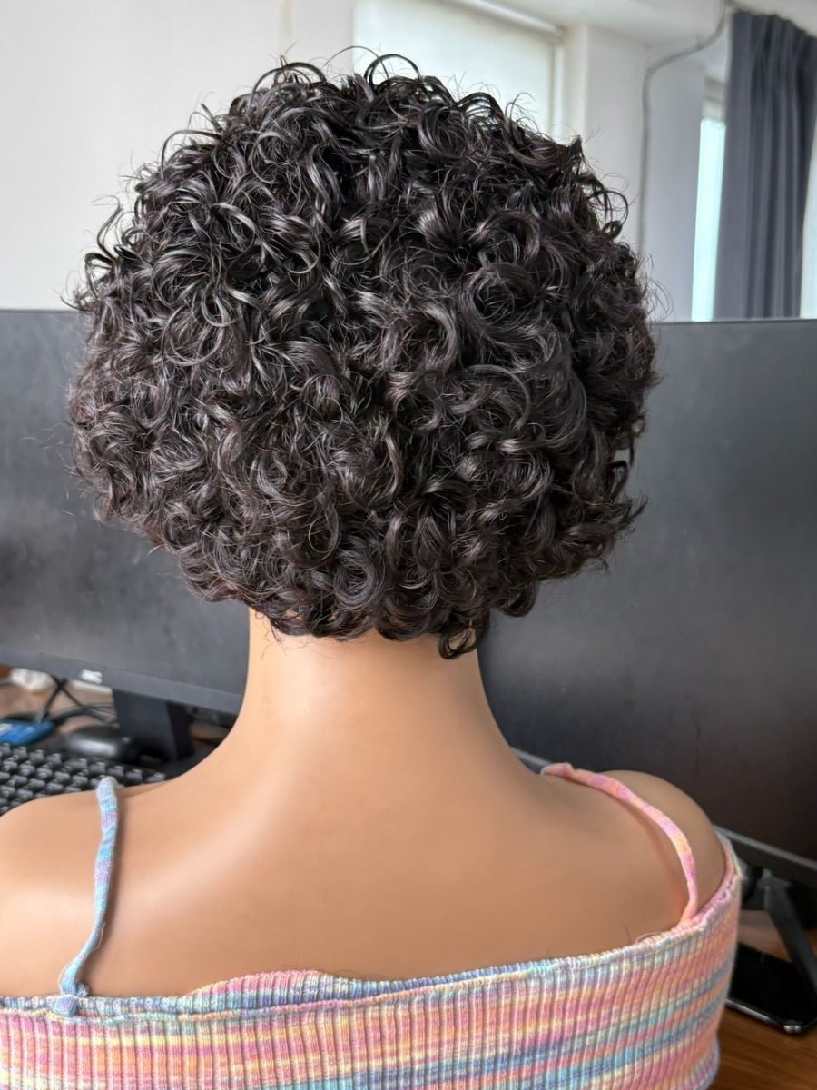 Short Pixie Curly Human Hair Wig for Women - Short Wig