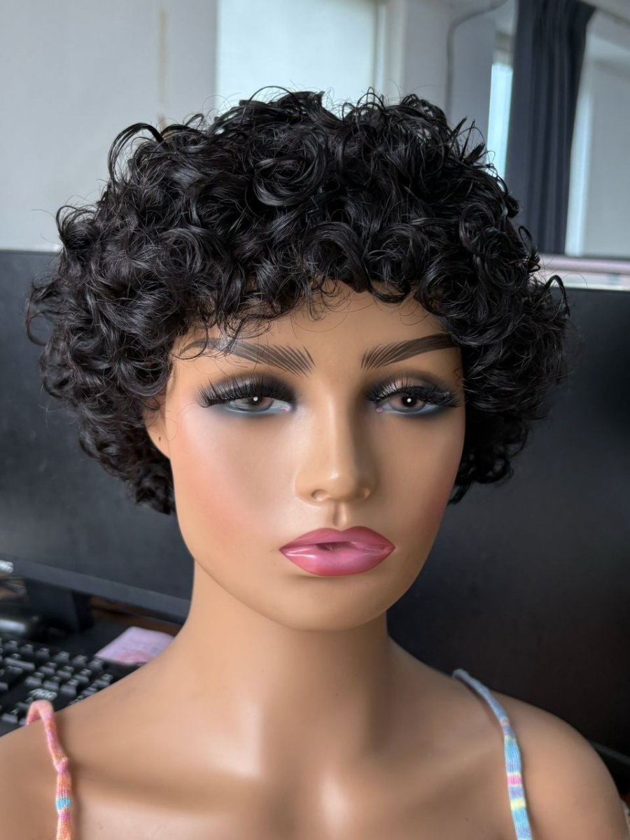 Short Pixie Curly Human Hair Wig for Women - Short Wig