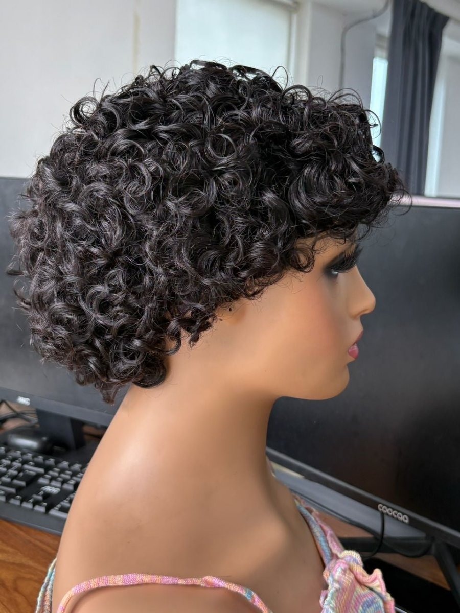 Short Pixie Curly Human Hair Wig for Women - Short Wig
